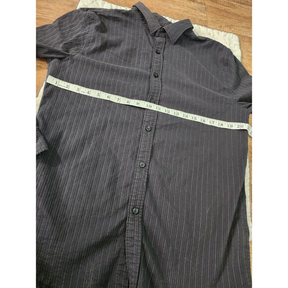 Distillery Apparel Black Striped Button Up Shirt Mens Size Large Slim Fit - Picture 4 of 6